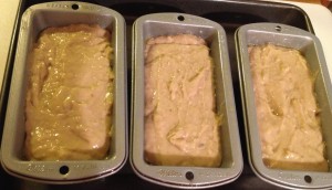Foolproof Lightened Banana Bread_add batter to loaf pans2