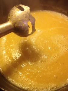 Apple Pumpkin Soup_immersion blend