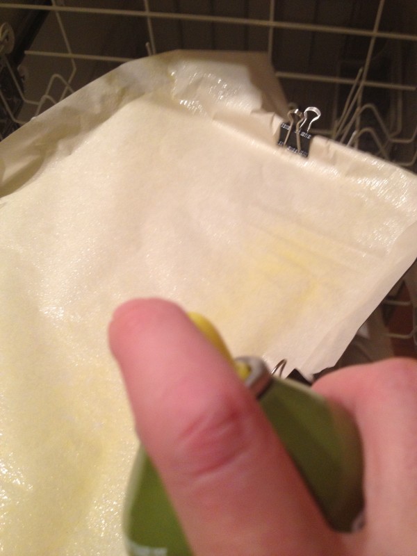 Tip - spray baking pan in dishwasher