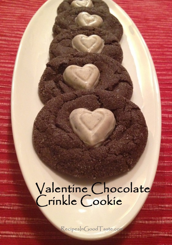 Valentine Chocolate Crinkle Cookies